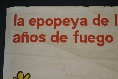 1966 Original Cuban Movie Poster"Fire Years"Russian film.Highly Collectible art