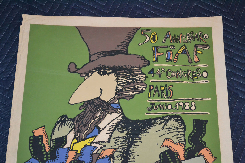1988 Original Cuban Silkscreen Movie Poster.FIAF Congress n Paris.Film archives.