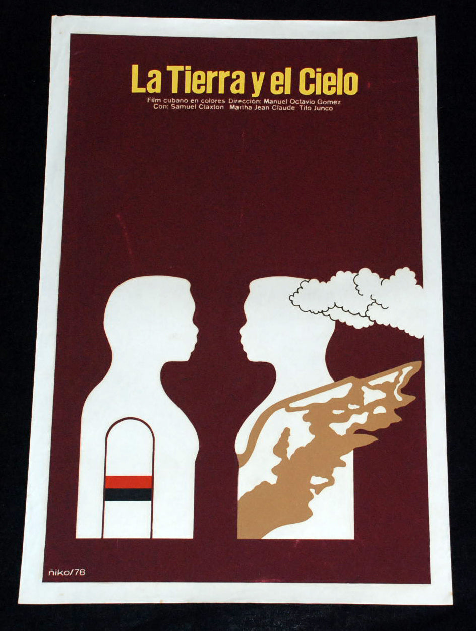 1978 Original Cuban Silkscreen Movie Poster.Tierra cielo"Heaven/Earth"Angel art