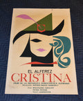 1966 Original Cuban Silkscreen Movie Poster.Alferez Christina.East Germany art
