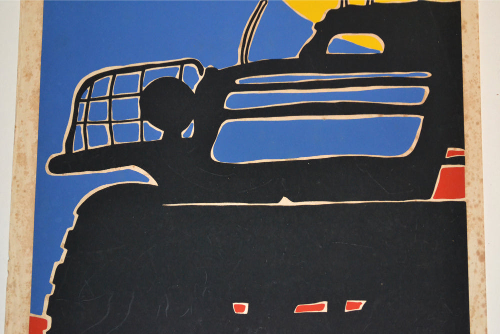1990 Cuban Original Silkscreen Movie Poster.Caravana.Angola-Cuba art cinema