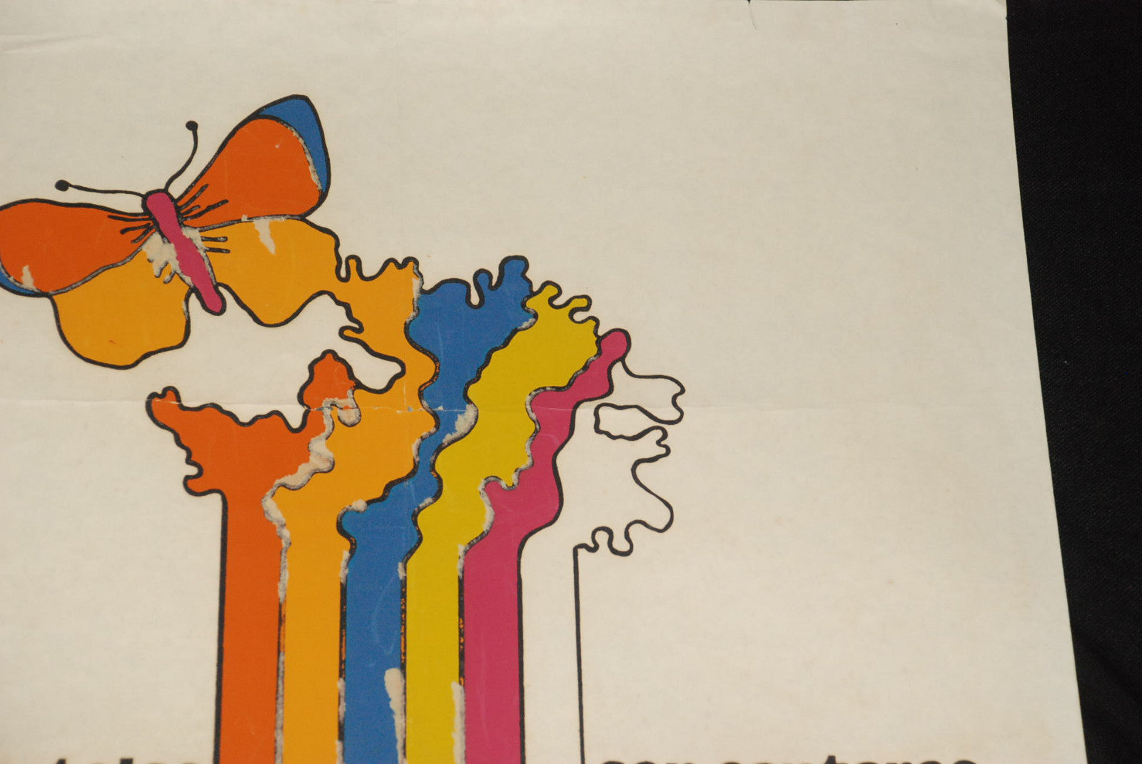 1979 Original Cuban Movie Poster"Carteles son Cantares"Flag rainbow to butterfly