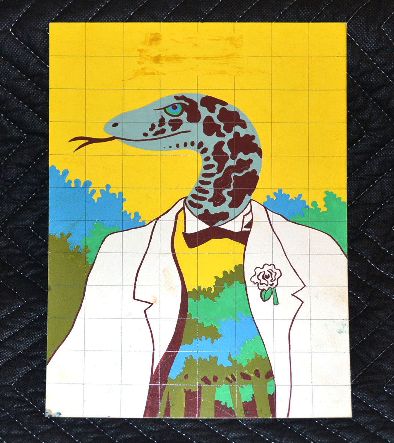 1987 Original Movie Poster MOCKUP Painting"God's friend"film.Snake.Socio de Dios