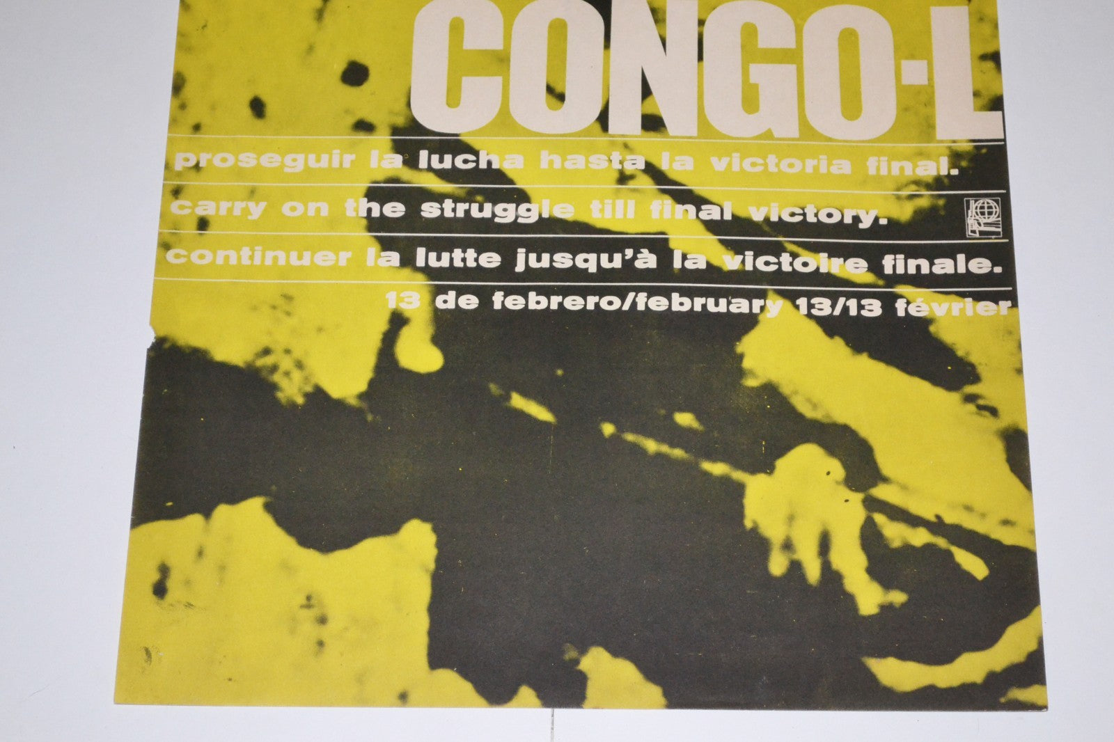 1968 Cuban Political Poster.Anti-Coloniasm History.CONGO Solidarity.Africa art