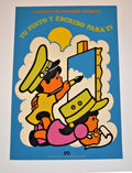 1979 Original SILKSCREEN Cuban Poster.Sing and write for you.Children.Revolution