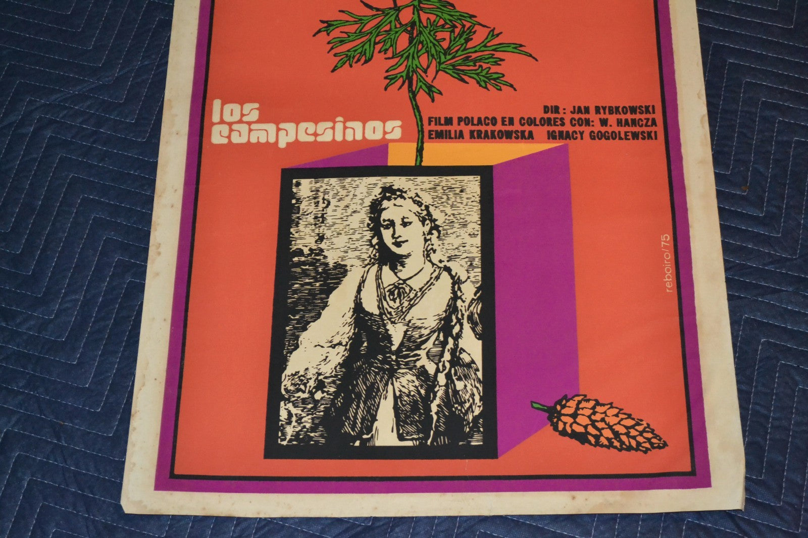 1975 Original Cuban Silkscreen Movie Poster.Campesinos.The farmers.Polish film