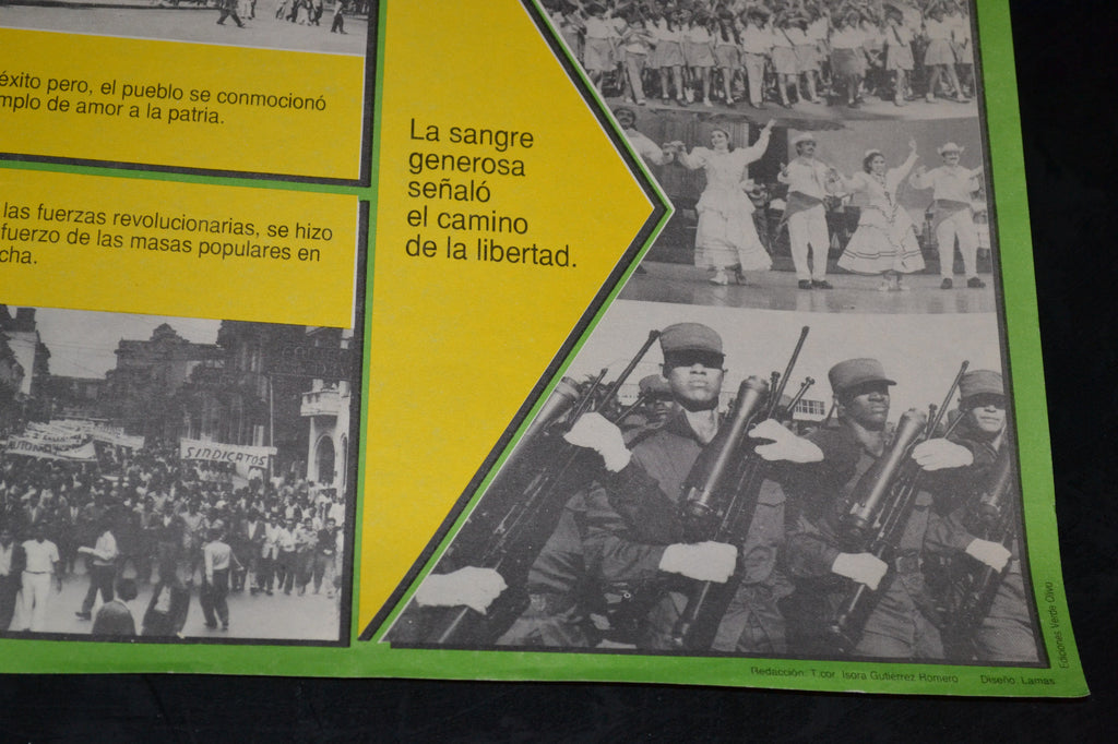 1989 Cuban Original Poster.History propaganda.Communist army publication art