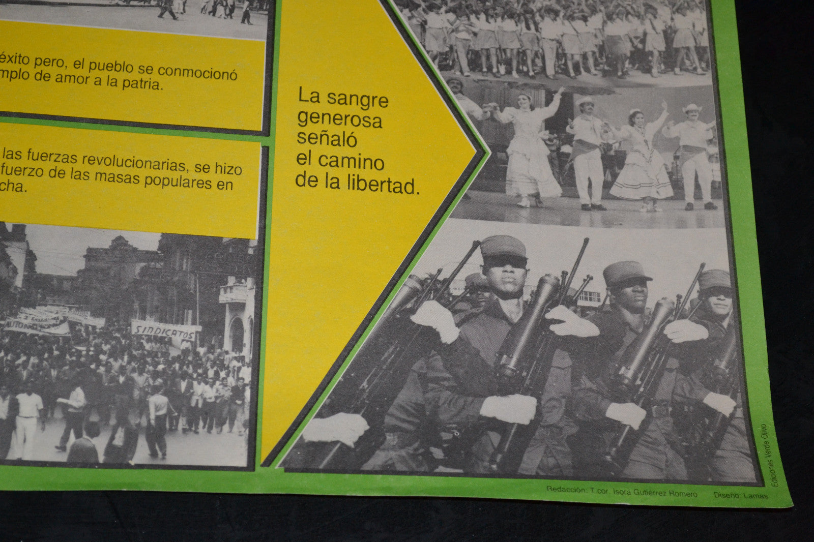 1989 Cuban Original Poster.History propaganda.Communist army publication art