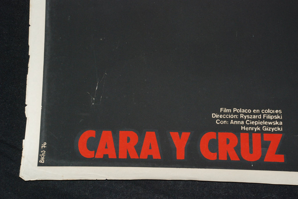 1976 Original Cuban Movie Poster"Cara y Cruz"Polish art.Ryszard Filipski.Poland.