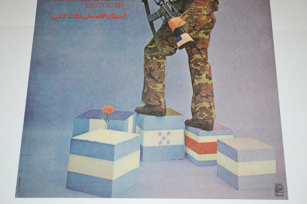 1989 Original Cuba Political Poster.Cold War Graphic art.Central America.Basta!