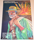 1995 Cuban Original Political Poster.Cold War Graphics.DEVELOPMENT.People Right