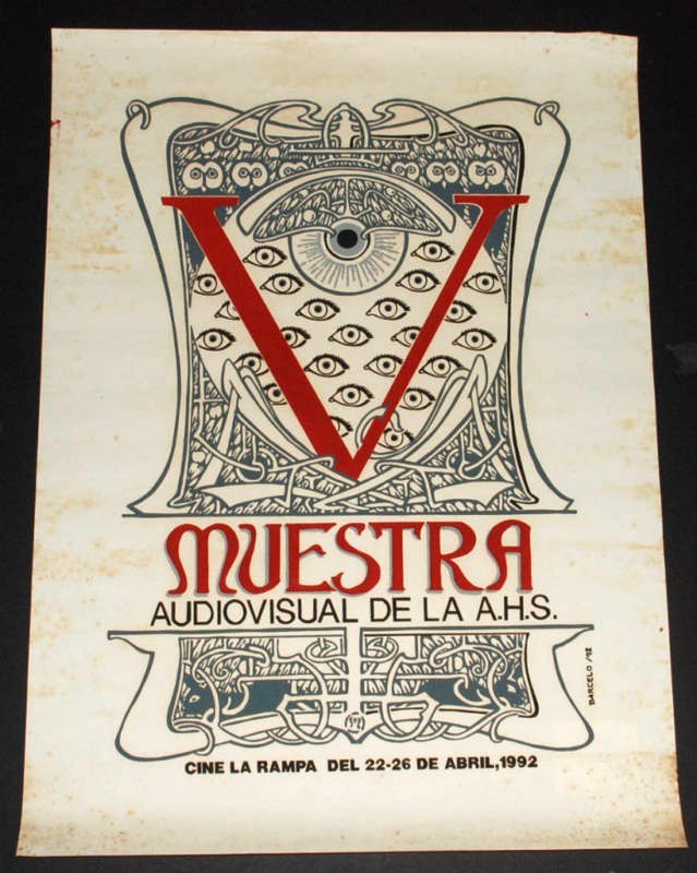 Authentic 1992 Cuban Gallery Silkscreen Poster from Cine La Rampa art show.
