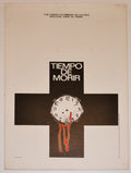 1988 Original Cuban Silkscreen Movie Poster"Time to Die.Bleeding clock on cross.