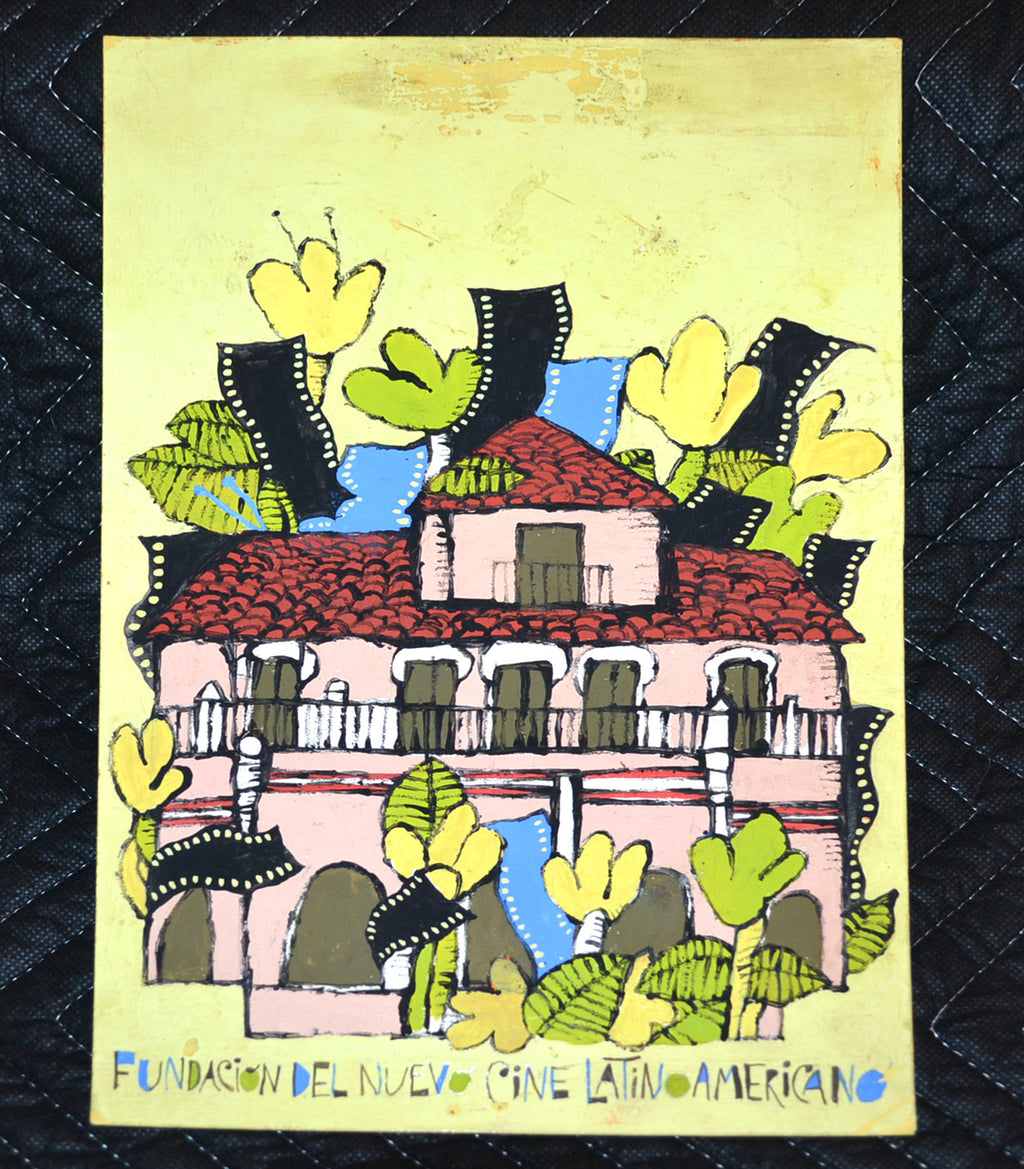 1981 Original Poster MOCKUP Fundation Home Latin America House.Fine art painting