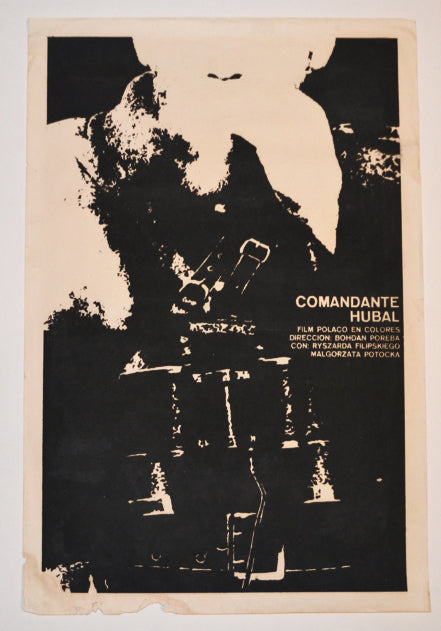 1976 Cuban Original Silkscreen Movie Poster.Comandante Huban.Polish art cinema