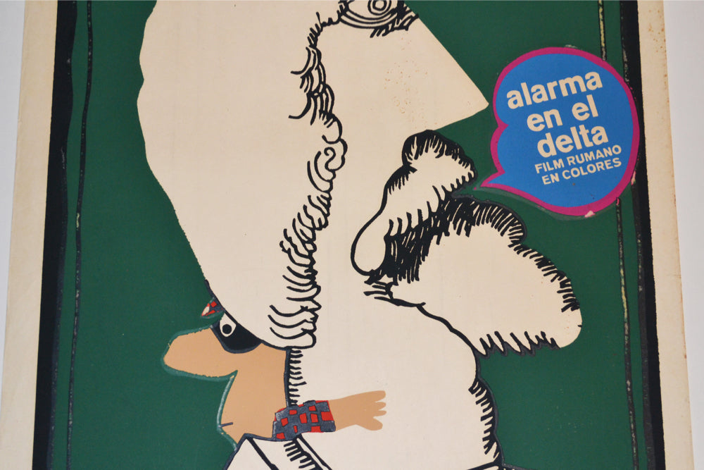 1976 Cuban Original Silkscreen Movie Poster.Delta Alarm.Romanian.Art Robbery