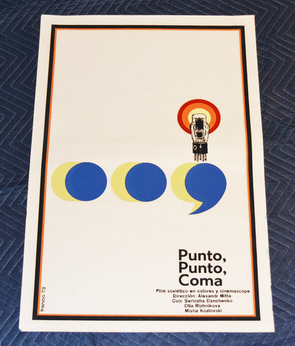 1973 Original Cuban Silkscreen Movie Poster.Punto coma.Russian Mitta.5U4 vacuum