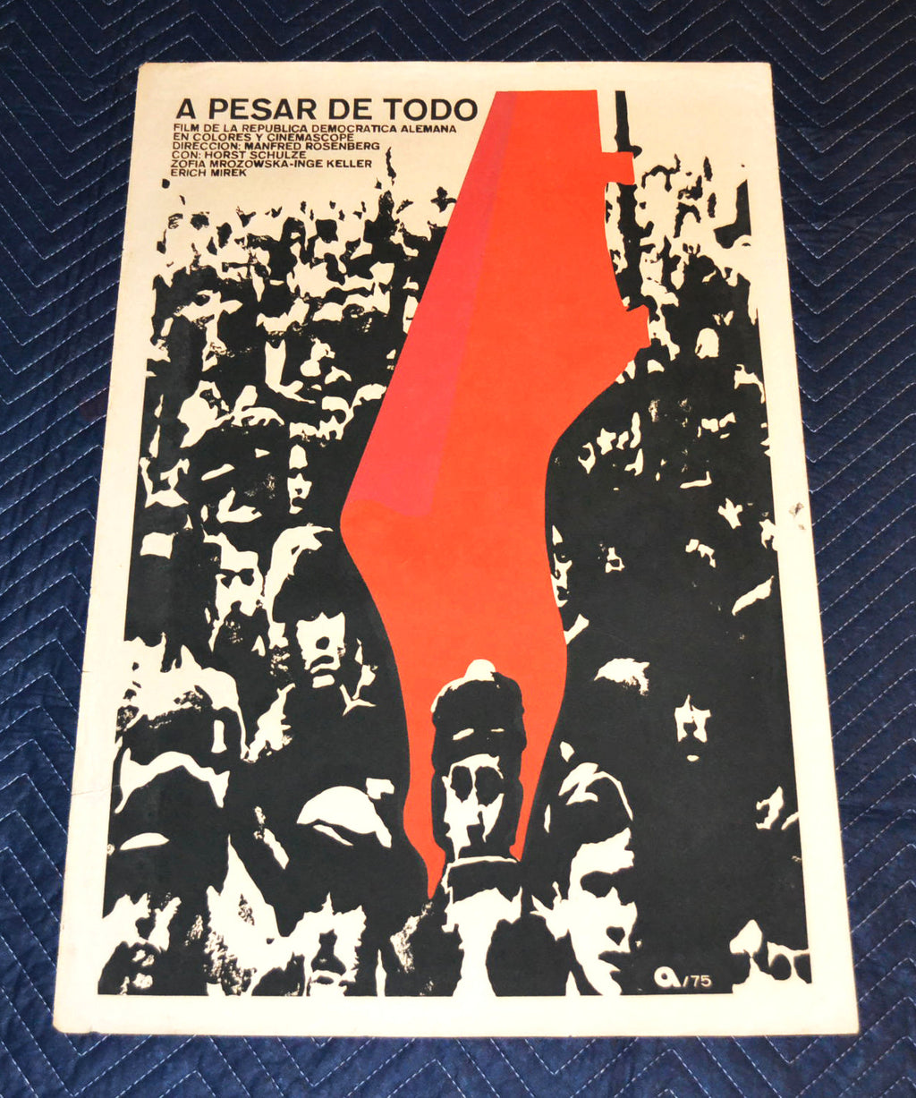1975 Original Cuban Silkscreen Movie Poster.In spite.German film.Rosenberg art