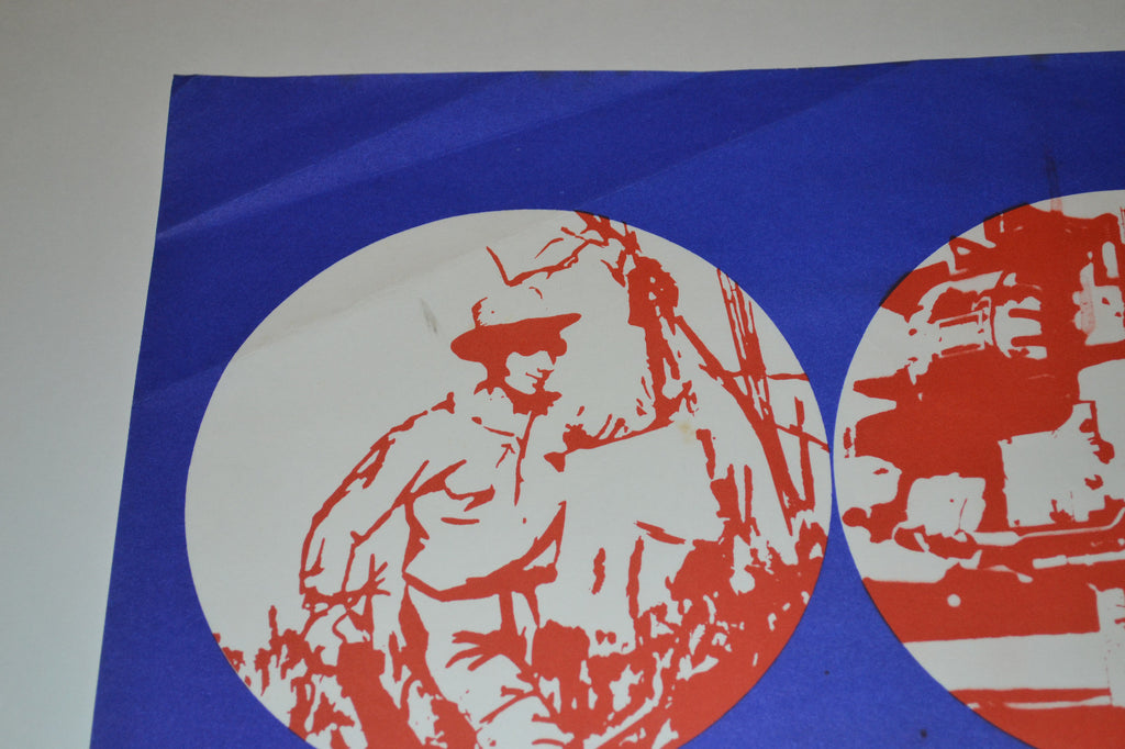1975 Cuban Original Poster.Revolution Communist 1st Congress History.Cuba art.