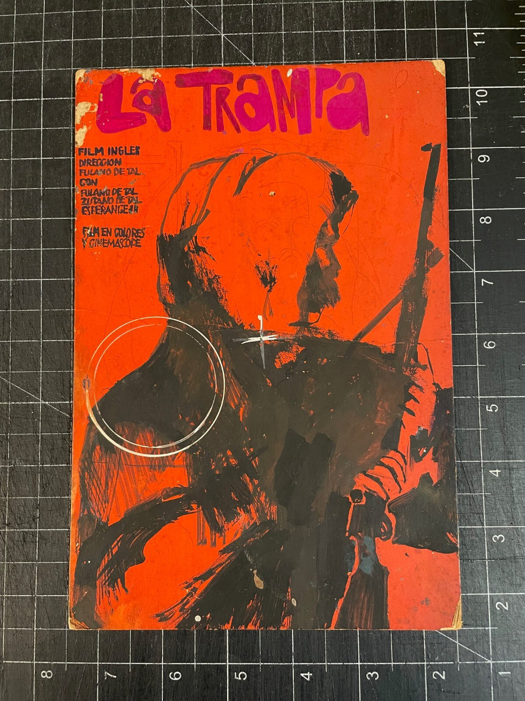 1967 Original Cuban Movie Poster MOCKUP.La Trampa.The Trap.Unique Art Piece!