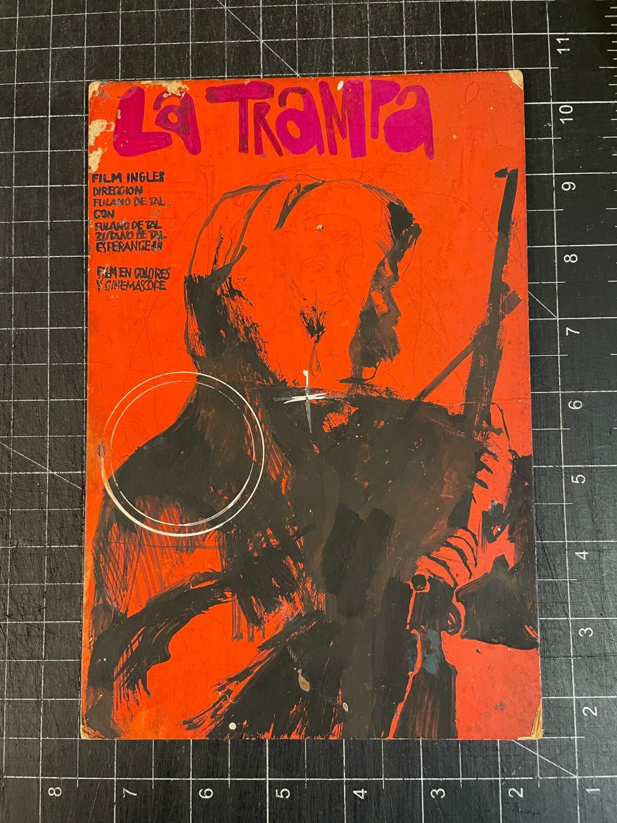 1967 Original Cuban Movie Poster MOCKUP.La Trampa.The Trap.Unique Art Piece!