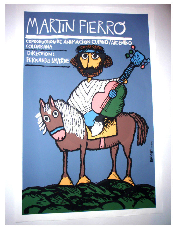 1989 Original Cuban Movie Poster MOCKUP.Gaucho Martin Fierro.Unique Art Piece!
