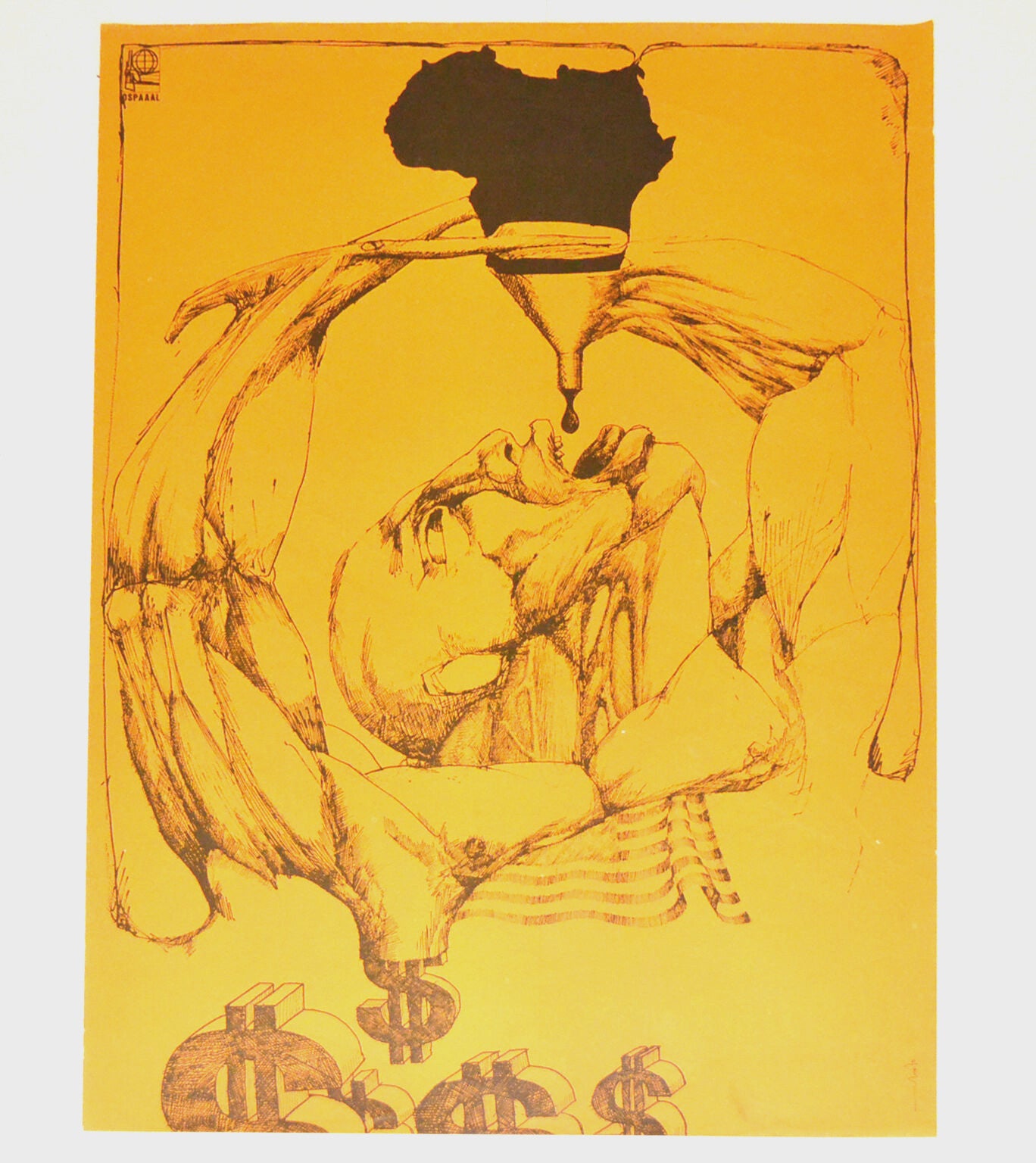 1972 Cuban Original Political Poster.Anti Apartheid history.AFRICA.African art
