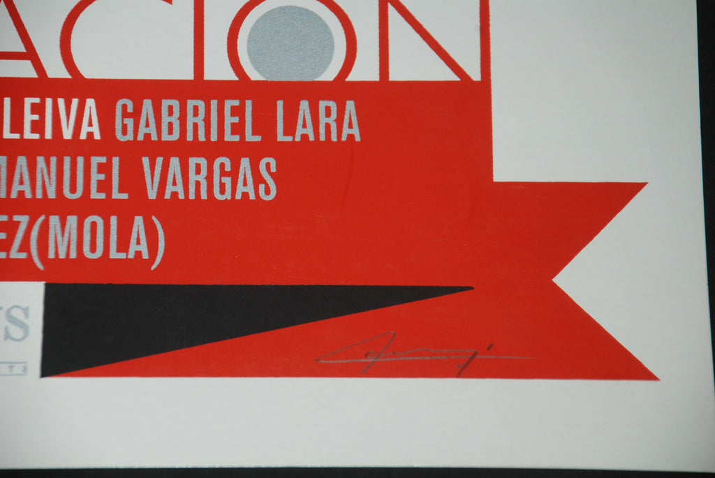Original Cuban SILKSCREEN Poster"SIN TECNICA"Illustration and DESIGN.Signed art