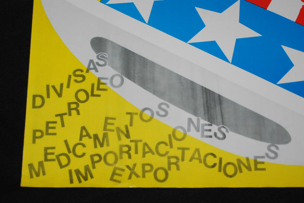 1991 Original Cuban Political OSPAAAL Poster.No al bloqueo economico a Cuba.Art