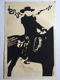 1974 Original Cuban Silkscreen Movie Poster.Headless Horse rider.Russian film