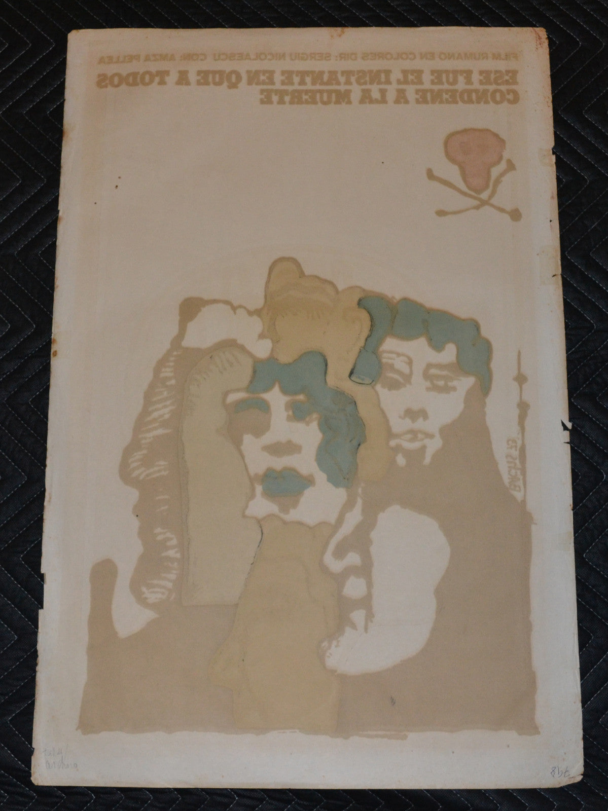 1973 Original Cuban Movie Poster"Condemned"Sergiu Nicolaescu Romanian art film