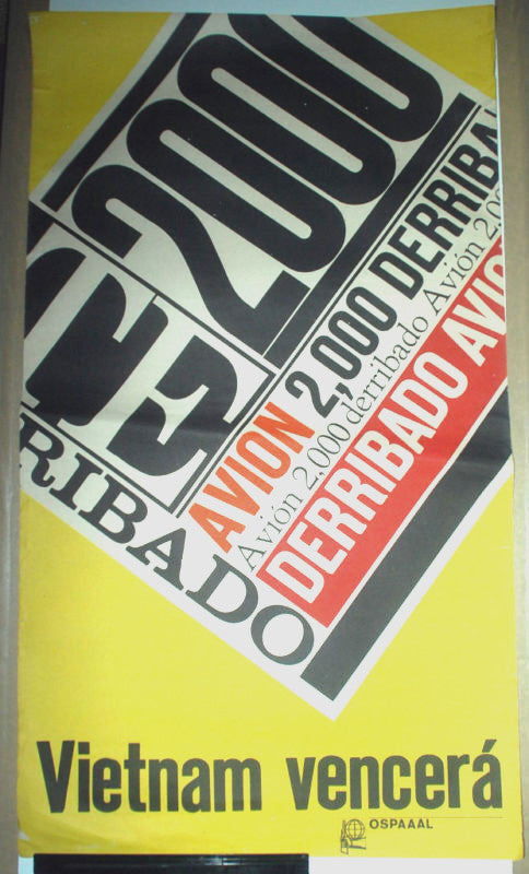 1969 Original Cuban Poster.Cold War Propaganda art.Vietnam Will Win.Very large