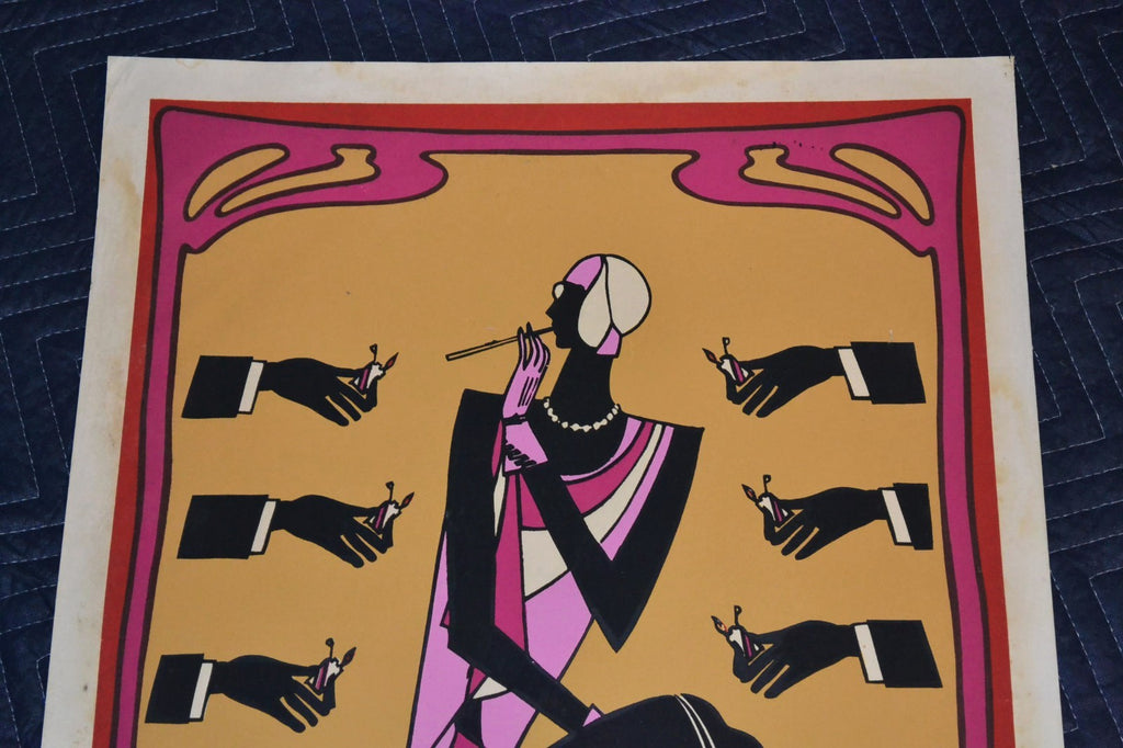 1977 Original Cuban Silkscreen Movie Poster.Strange case Rachel K.Deco Nouveau