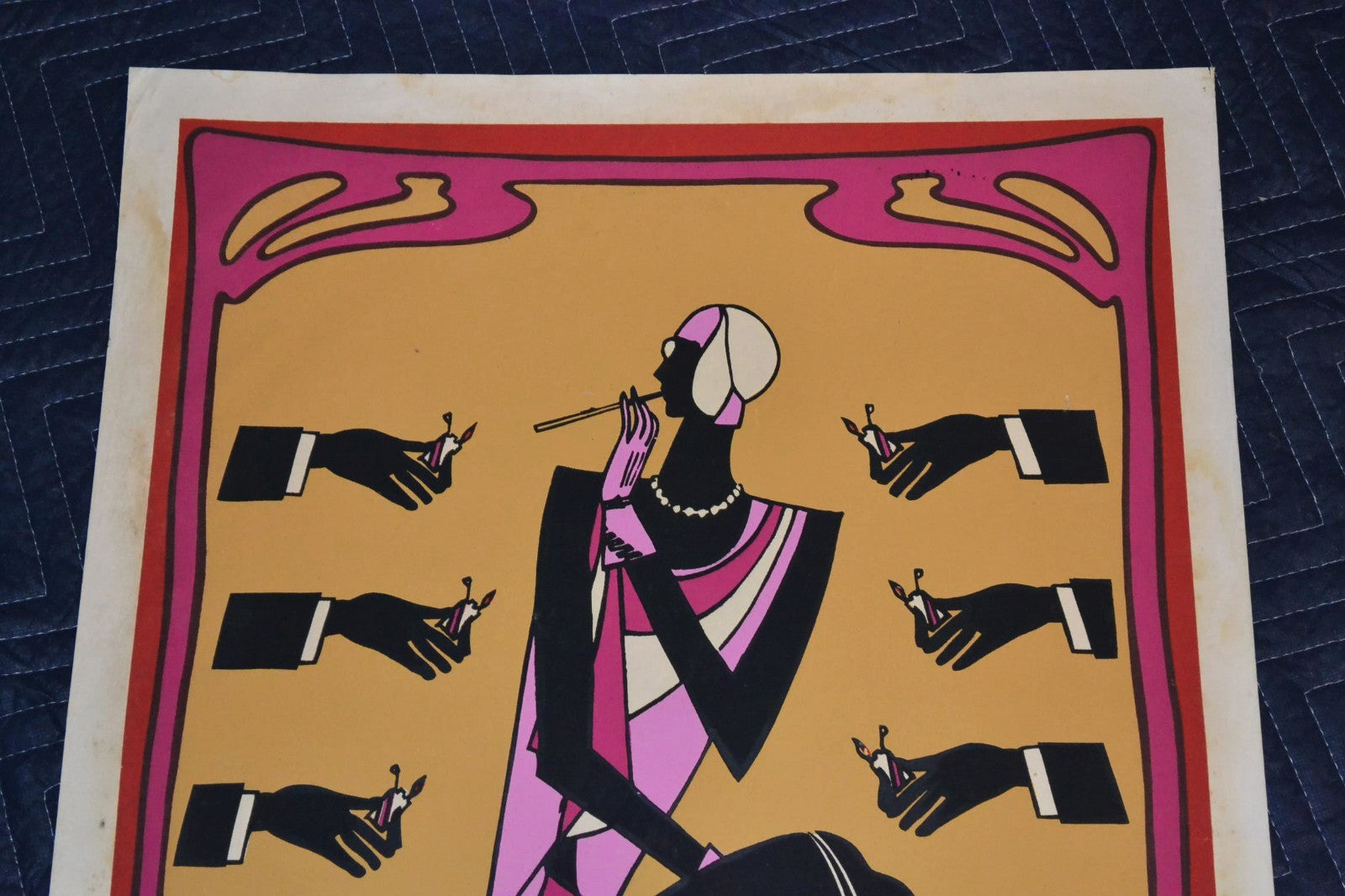 1977 Original Cuban Silkscreen Movie Poster.Strange case Rachel K.Deco Nouveau