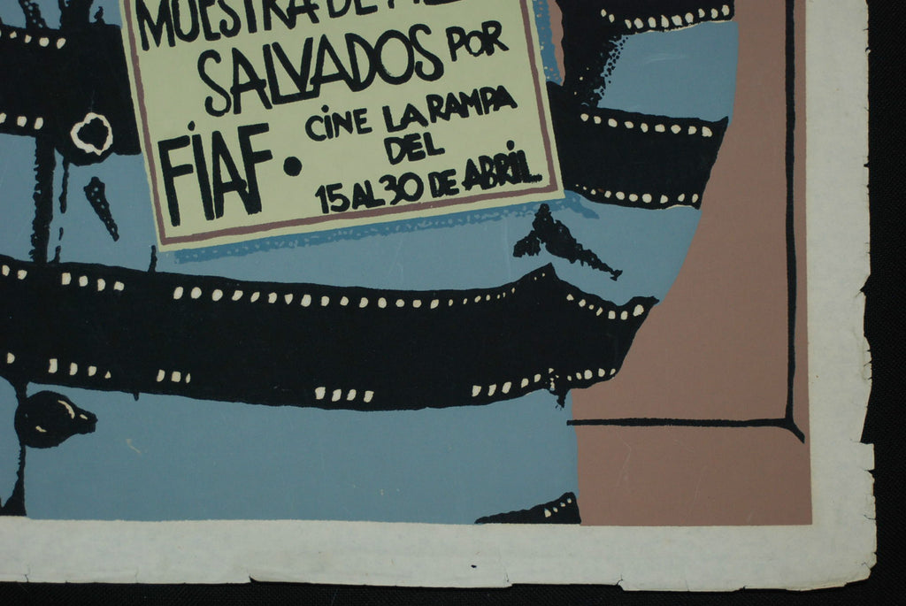 1990 Original Cuban Poster.Plakat.Affiche.FIAF.Charlie Claplin in Prison art