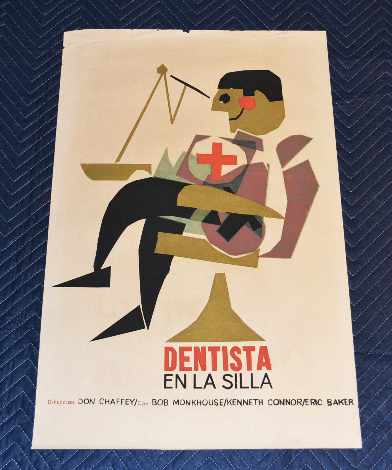 1965 Original Cuban Silkscreen Movie Poster.Dentist in the Chair.British Chaffey