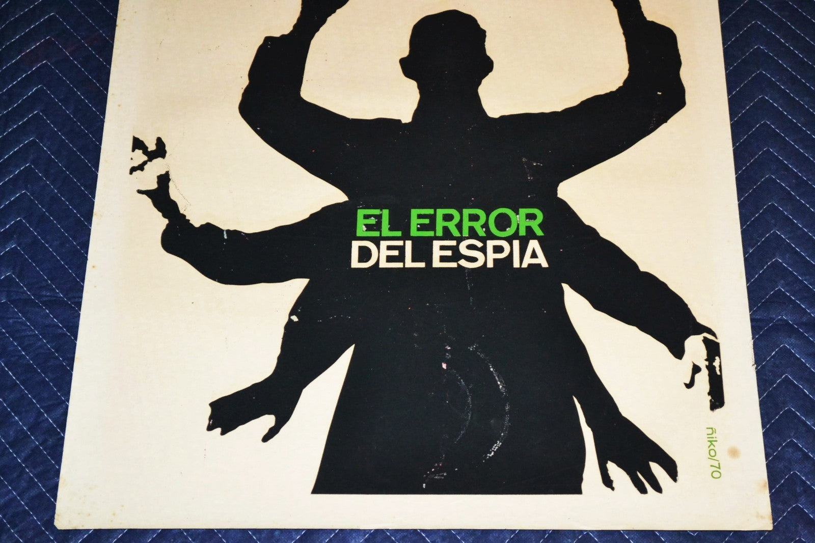 1970 Original Cuban Silkscreen Movie Poster.The mistake of the Spy.Soviet Russia