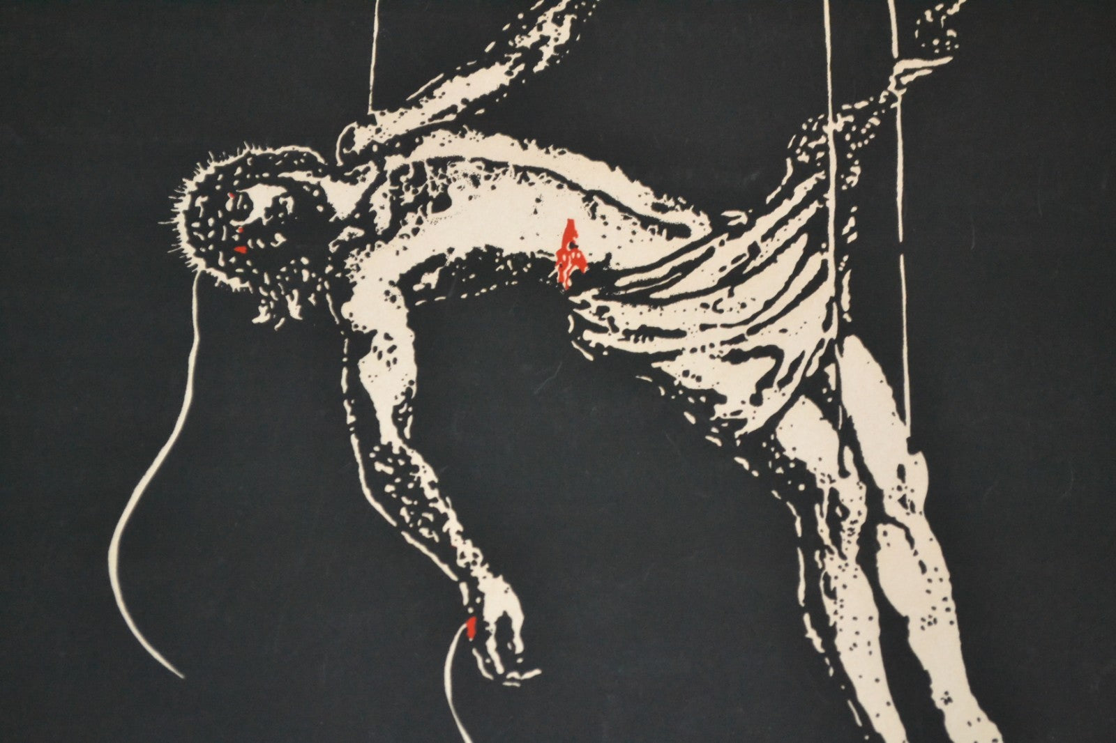 1996 Original Cuban Silkscreen Movie Poster.Pon tu pensamiento en mi.Christ art