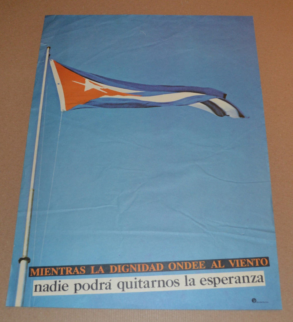 1978 Cuban Original patriotic Poster.Cuba flag.Nobody will take our hope.History