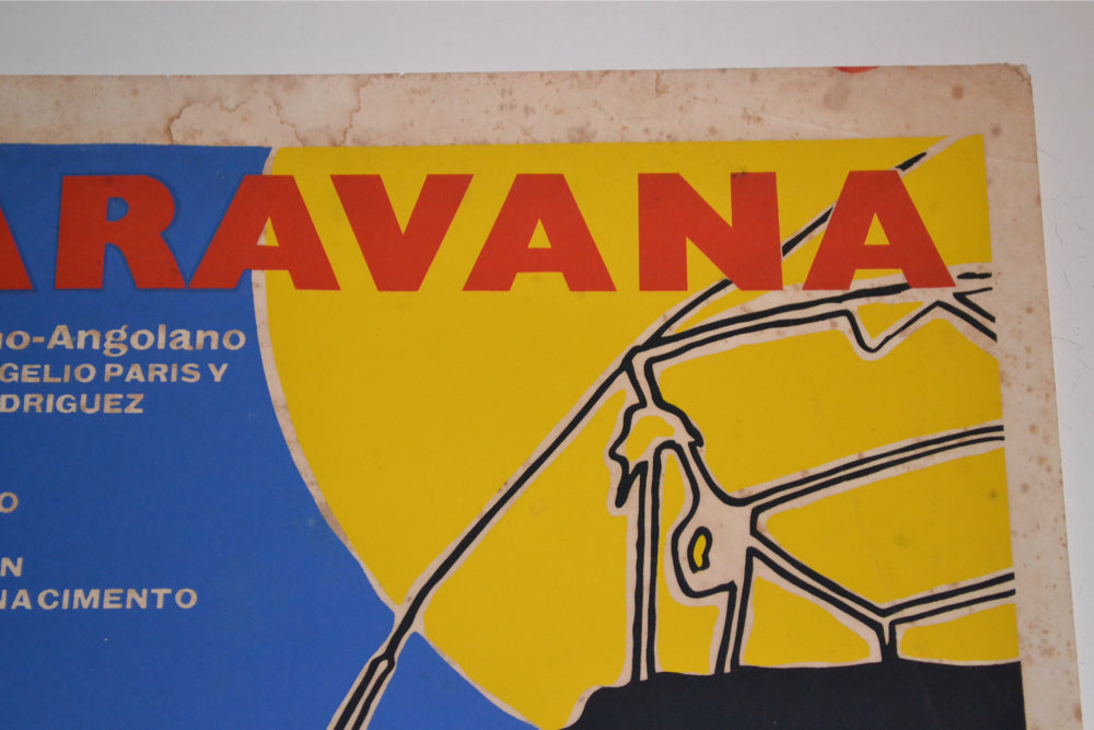 1990 Cuban Original Silkscreen Movie Poster.Caravana.Angola-Cuba art cinema
