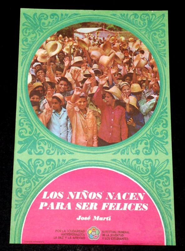1978 Cuban Original Social Poster.Kids Born to be Happy.Plakat.Affiche.Affisch