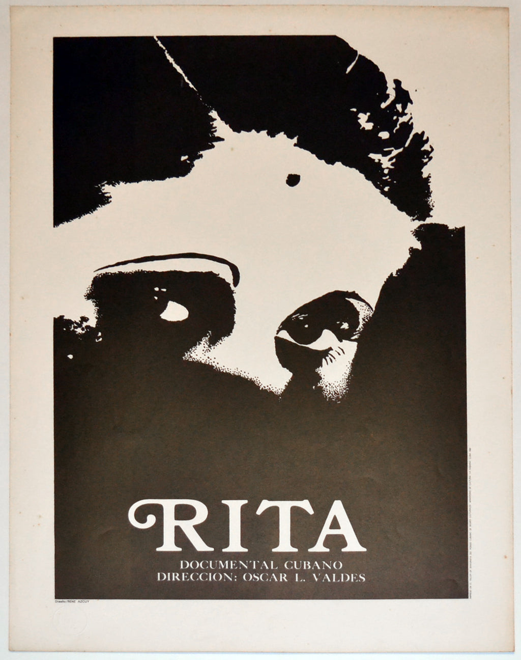 1988 Original Cuban Silkscreen Movie Poster.Rita Montaner.Cuba singer.Music art.