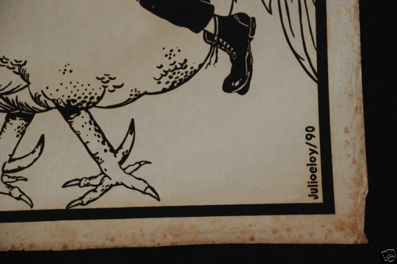 1990 Original Cuban Movie Poster.Plakat.Affiche.affisch"Chaplin on Rooster"art