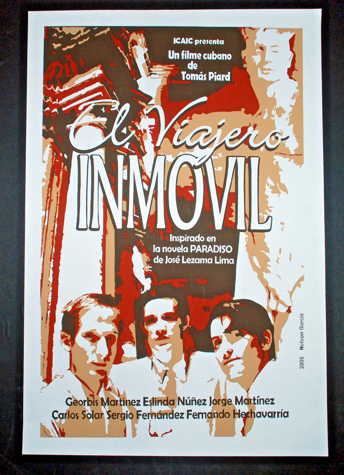 Original Cuban Movie Poster"VIAJERO INMOVIL"Traveler.Recent Cuba film.2008 art