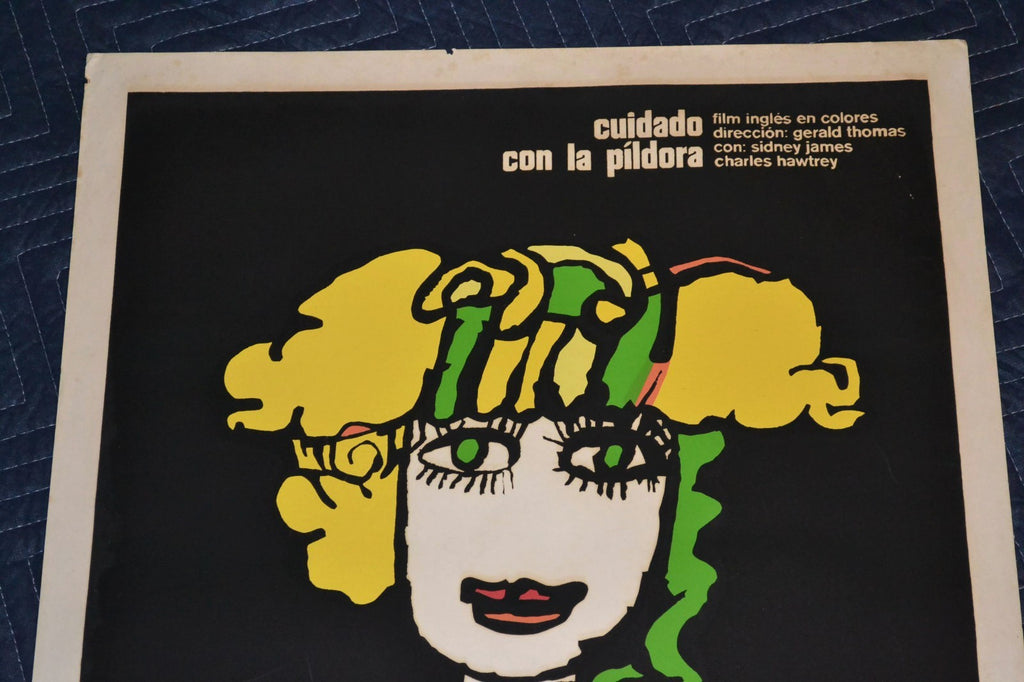 1977 Original Cuban Silkscreen Movie Poster.Carry on.Gerald Thomas british film.