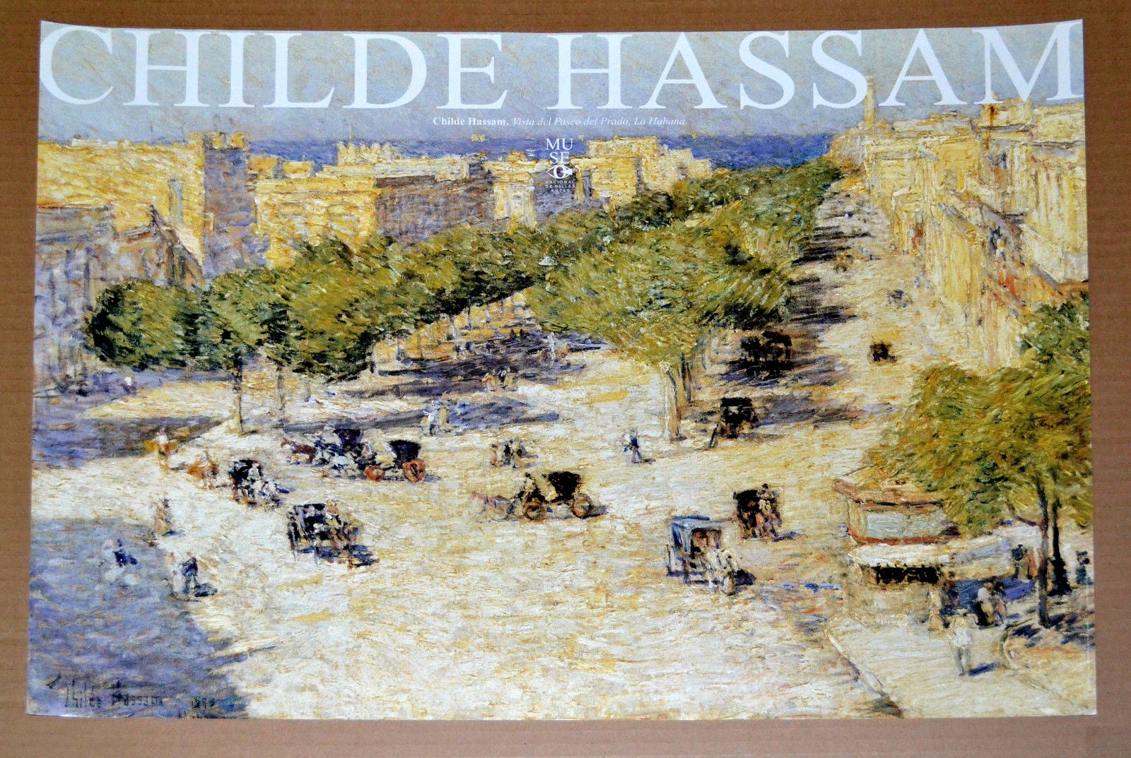 Cuban Original Cultural Poster Childe Hassam.Havana's Prado Morro Fine art