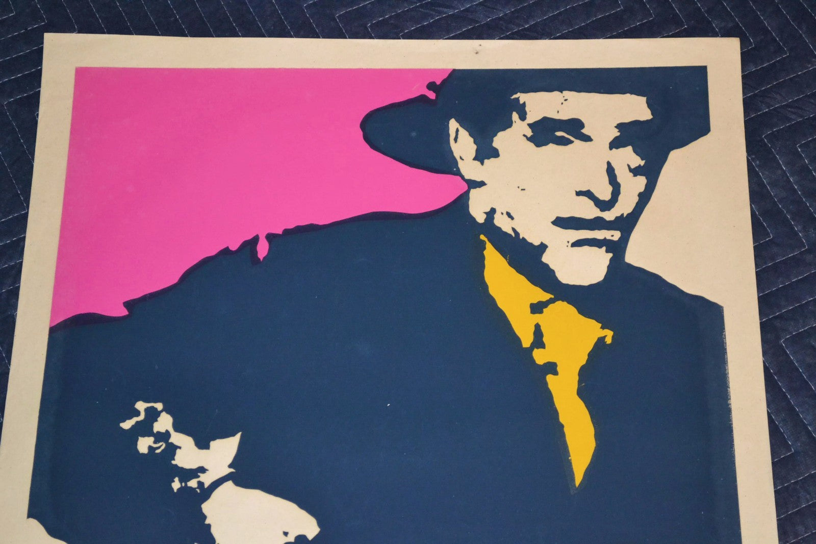 1970 Original Cuban Silkscreen Movie Poster.The Proud Ones.Cowboy.Western film.