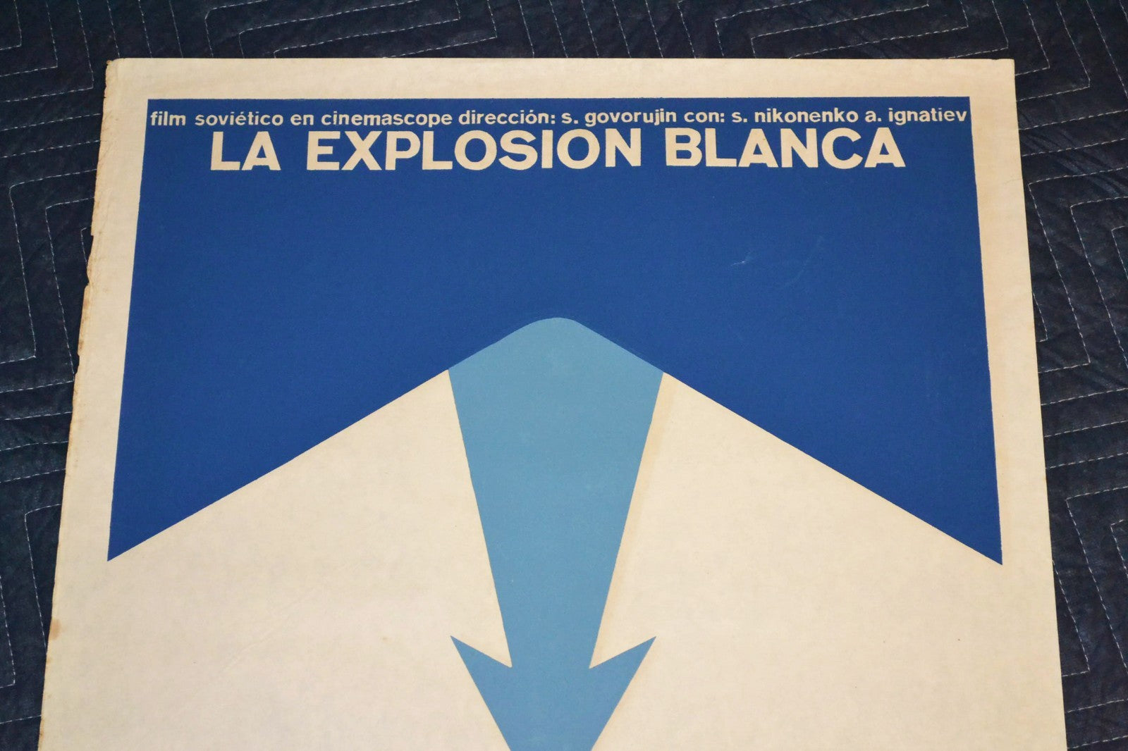 1972 Original Cuban Silkscreen Movie Poster.White explosion.Russian soviet film.
