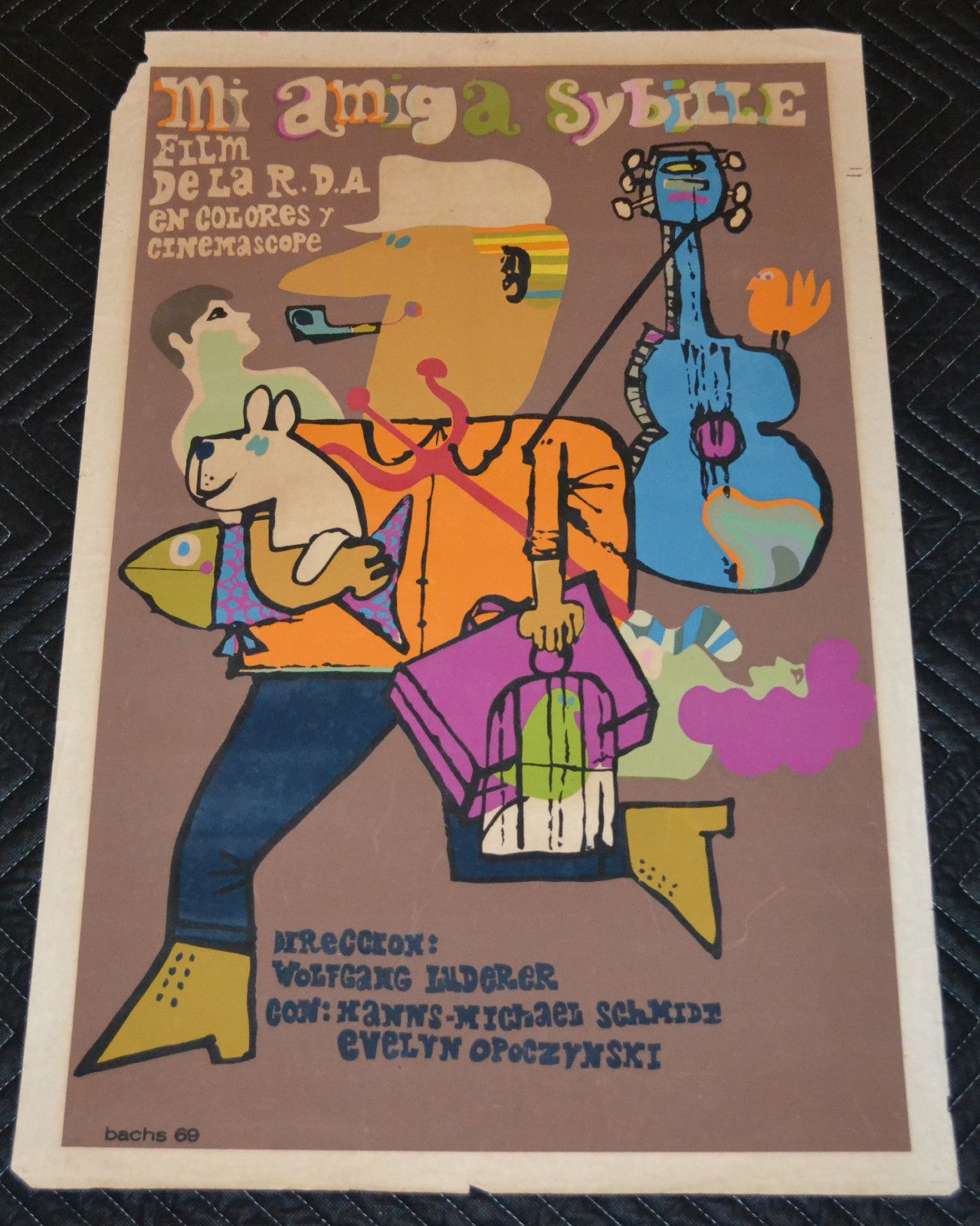 1969 Original Cuban Movie Poster"Friend Sybille"German Wolfgang Luderer art film