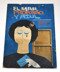 1968 Original Cuban Movie Painting MOCKUP.Mar profundo.Unique Art Piece!Boceto